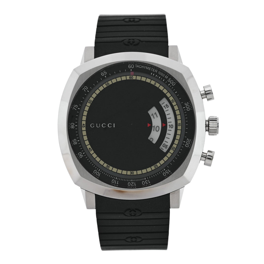Stainless Steel Rubber 40mm Grip Quartz Watch Black